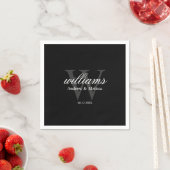 Schwarz-Weiß-Monogramm-Hochzeit Serviette (Beispiel)