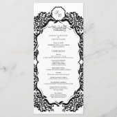 Schwarz-Weiß-Monogramm-Hochzeitsprogramm Programm (Vorderseite)