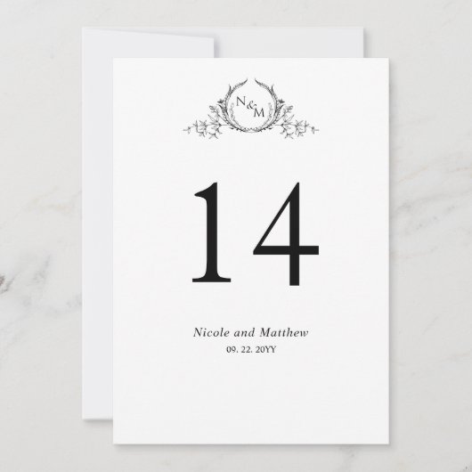 Schwarz-Weiß-Monogramm-Hochzeitsstiftung (Vorderseite)