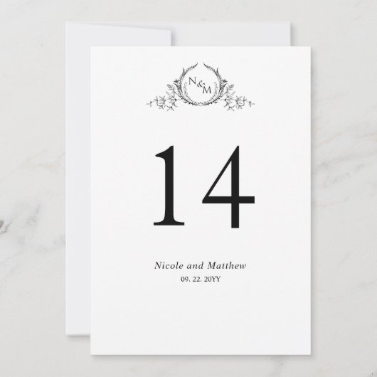 Schwarz-Weiß-Monogramm-Hochzeitsstiftung (Rückseite)