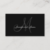 Schwarz-Weiß-Monogramm-Hochzeitsstipps Platzkarte (Rückseite)