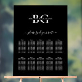 Schwarz-Weiß-Monogramm-Hochzeitstabelle Acrylschild (Neutral)