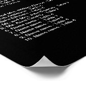 Schwarz-Weiß-Monogramm-Hochzeitstabelle Poster (Ecke)