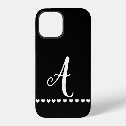 Schwarz-Weiß-Monogramm-Initiale iPhone Hülle (Rückseite)