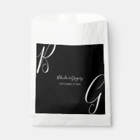 Schwarz-Weiß-Monogramm-Initialen Hochzeit