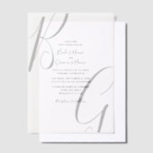 Schwarz-Weiß-Monogramm-Initialen Hochzeit Pergament Einladungen (Versetzt)