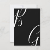 Schwarz-Weiß-Monogramm-Initialen Hochzeit RSVP Karte (Rückseite)