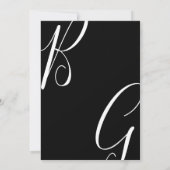 Schwarz-Weiß-Monogramm-Initialen Hochzeit Save The Date (Rückseite)
