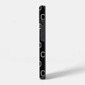 Schwarz-weiß-Monogramm-Initialen-Muster iPhone Hülle (Linke Seite)