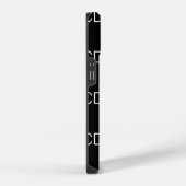 Schwarz-weiß-Monogramm-Initialen-Muster iPhone Hülle (Rechte Seite)