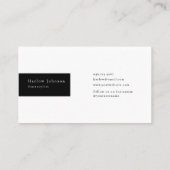 Schwarz-Weiß-Monogramm-Initialen Visitenkarte (Rückseite)