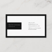 Schwarz-Weiß-Monogramm-Initialen Visitenkarte (Rückseite)