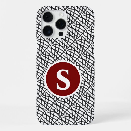 Schwarz-Weiß-Monogramm iPhone Hülle (Rückseite)
