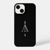 Schwarz-Weiß-Monogramm iPhone Hülle (Rückseite)