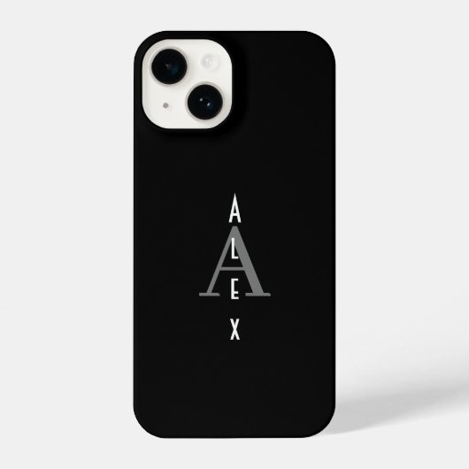 Schwarz-Weiß-Monogramm iPhone Hülle (Rückseite)
