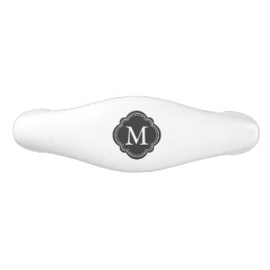 Schwarz-Weiß-Monogramm Keramik Schubladengriff