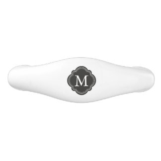 Schwarz-Weiß-Monogramm Keramik Schubladengriff