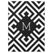 Schwarz-Weiß-Monogramm Klemmbrett (Rückseite)