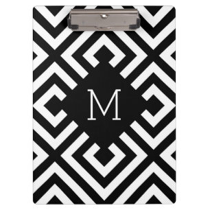 Schwarz-Weiß-Monogramm Klemmbrett