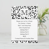 Schwarz-Weiß-Monogramm Leopard Print. Einladung (Stehend Vorderseite)
