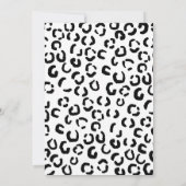 Schwarz-Weiß-Monogramm Leopard Print. Einladung (Rückseite)
