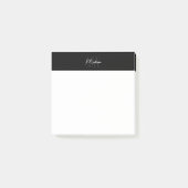 Schwarz-Weiß-Monogramm-Logo Minimalistisch Post-it Klebezettel (Vorderseite)