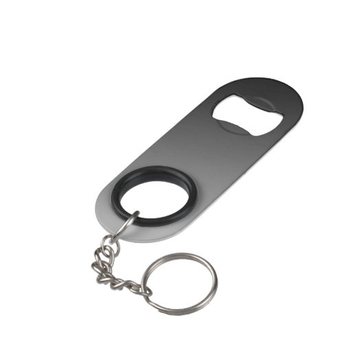 Schwarz-Weiß-Monogramm Mini Flaschenöffner (Rückseite Schrägansicht)