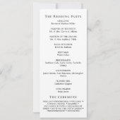 Schwarz-Weiß-Monogramm Minimale Hochzeitsprogramm  (Rückseite)