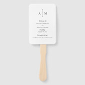 Schwarz-Weiß-Monogramm Minimale Hochzeitsprogramm  Fächer (Vorderseite)