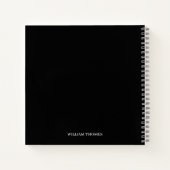 Schwarz-Weiß-Monogramm Minimales Modernes Design Notizblock (Rückseite)