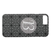 Schwarz-Weiß-Monogramm mit Muster Case-Mate iPhone Hülle (Rückseite (Horizontal))