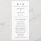 Schwarz-Weiß-Monogramm Moderne Minimalistische Hoc Programm (Vorderseite)