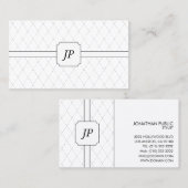 Schwarz-Weiß-Monogramm-Muster Visitenkarte (Vorne/Hinten)