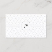 Schwarz-Weiß-Monogramm-Muster Visitenkarte (Vorderseite)