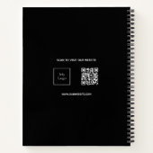 Schwarz-weiß Monogramm Namenslogo QR-Code Geschäft Notizblock (Rückseite)