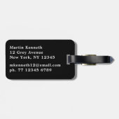 Schwarz-Weiß-Monogramm Personalisierten Männer Gepäckanhänger (Rückseite horizontal)