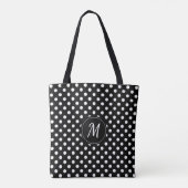 Schwarz-Weiß-Monogramm-Punkte Tasche (Rückseite)
