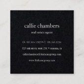 Schwarz-Weiß-Monogramm Quadratische Visitenkarte (Rückseite)