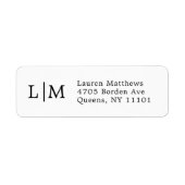 Schwarz-Weiß-Monogramm-Rücksendeadresse (Vorne)