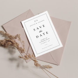 Schwarz-Weiß-Monogramm Save The Date