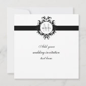 Schwarz-Weiß-Monogramm-Save the Date Hochzeit Save The Date (Rückseite)