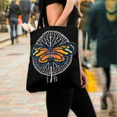 Schwarz-Weiß-Monogramm-Schmetterling Tasche