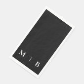 Schwarz-Weiß-Monogramm Serviette (Ecke)