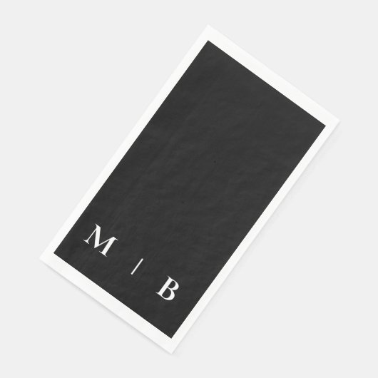 Schwarz-Weiß-Monogramm Serviette (Ecke)