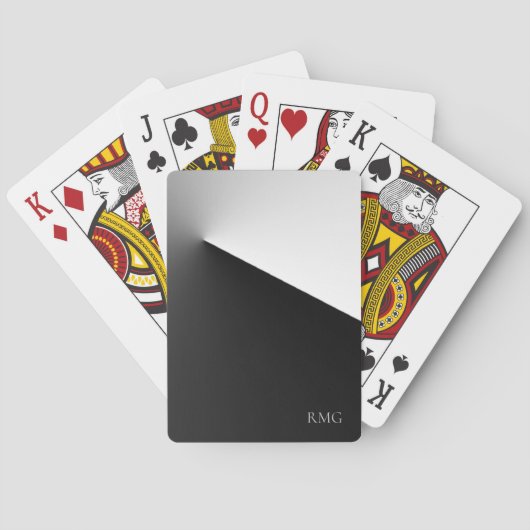 Schwarz Weiß Monogramm Spielkarten (Rückseite)