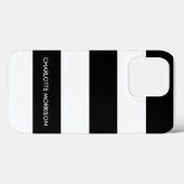 Schwarz-Weiß-Monogramm-Streifen Case-Mate iPhone Hülle (Rückseite (Horizontal))
