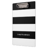 Schwarz-Weiß-Monogramm-Streifen Klemmbrett (Links)