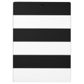 Schwarz-Weiß-Monogramm-Streifen Klemmbrett (Rückseite)