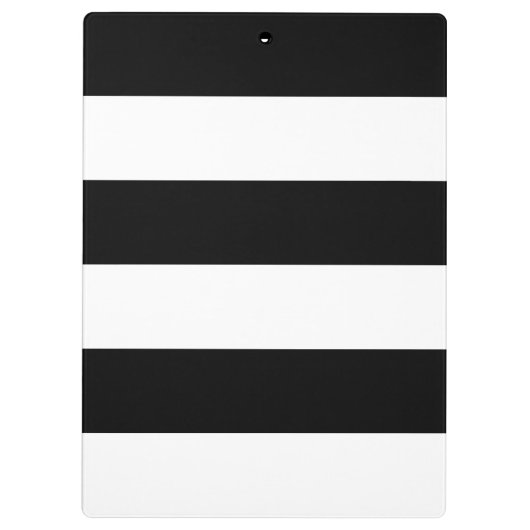 Schwarz-Weiß-Monogramm-Streifen Klemmbrett (Rückseite)