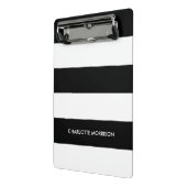 Schwarz-Weiß-Monogramm-Streifen Mini Klemmbrett (Gewinkelt2)
